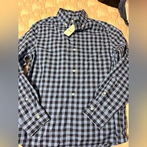 Crewcuts Blue and Black Plaid Button Down Shirt NWT